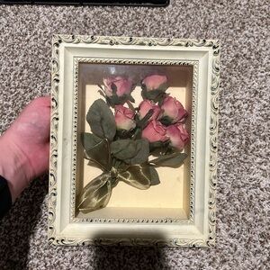 Vintage rose shadow box antique rose box girly coquette decor rose goth decor